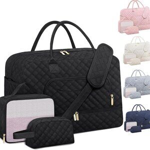 Extra Large Travel Duffle Bag, Weekender Bag for Women with Shoe Compartment, Pe